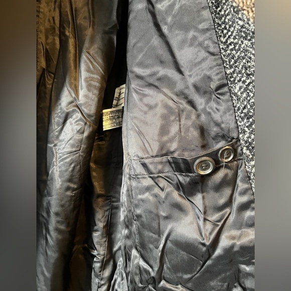 Vintage Wool Herringbone Donegal Tweed Belted Men's  Top Coat 44 Dark Academia - Picture 9 of 14